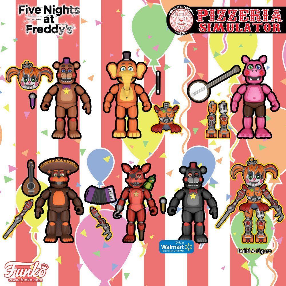 funko five nights at freddy's pizzeria simulator action figures